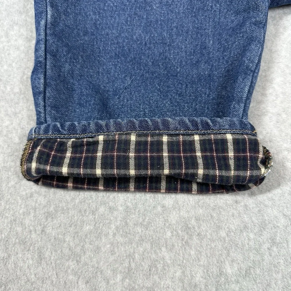 LL Bean Men's Flannel Lined Vintage 90s Jeans 36x30 Elastic Waist Workwear Warm